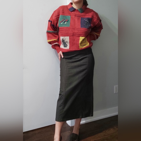 Vintage Denim Midi Skirt M - Picture 1 of 8